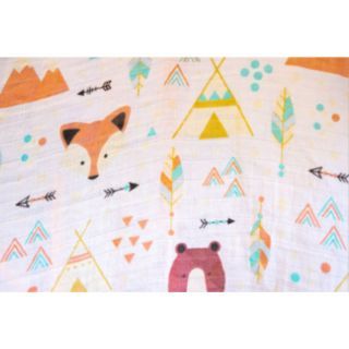 ผ้าอ้อม พรีเมี่ยมเกรด [ไซส์60x60Cm] Saker Bamboo70%+COTTON30%  Zoo Camping สวนสัตว์