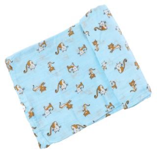 ผ้าอ้อม พรีเมี่ยมเกรด [ไซส์60x60Cm] Saker Bamboo70%+COTTON30%  Blue Cat