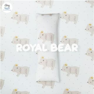 Airy หมอนข้างดันหลัง ปลอกผ้าคอตตอน 100% ถอดซักได้Size S ขนาด 12X42X8 ซม. Royal Bear