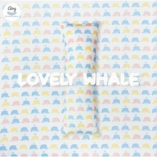 Airy หมอนข้างดันหลัง ปลอกผ้าคอตตอน 100% ถอดซักได้Size S ขนาด 12X42X8 ซม. Lovely Whale