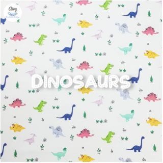 Airy Breathable Matress Sheet Cotton (Size L-60) ผ้าปูเบาะนอนหายใจผ่านได้ สำหรับเบาะขนาด 60X120 ซม. Dinosaur