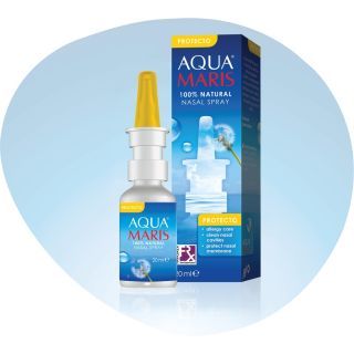 Aqua Maris Protecto สเปรย์พ่นจมูกสำหรับผู้ที่หายใจไม่สะดวกเนื่องจากอาการภูมิแพ้ ขนาดบรรจุ 20 มล.