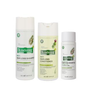 Smooth E Anti - Hair Loss Set - เซ็ตแชมพูและครีมนวดผม สูตรอ่อนโยน ฟื้นบำรุงเส้นผม สำหรับคนที่มีปัญหาผมหลุดร่วง ปัญหารังแค