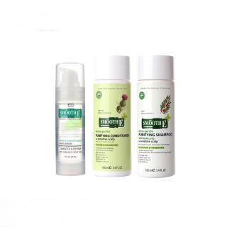 Smooth E Mini Hair Care Set เซ็ตดูแลเส้นผมและหนังศีรษะ ลดปัญหาผมหลุดร่วง รังแค อาการคันหนังศีรษะ พร้อมบำรุง (แชมพู+คอนดิชันเนอร์+เซรั่มบำรุงผม)