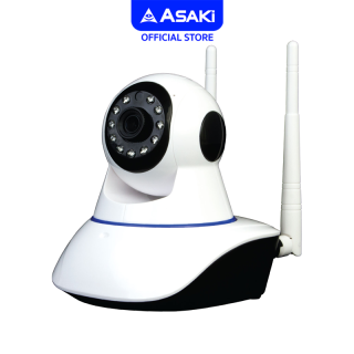 Asaki Camera กล้องวงจรปิดไร้สาย เชื่อมต่อ WiFi ปรับหมุนกล้องได้ ไมค์และลำโพง รุ่น AK-CM0503 แถม เมมโมรี่ 8GB