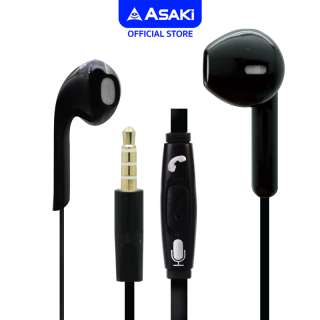 Asaki Earphone หูฟังเอียร์โฟนสมอลทอล์ค มีไมค์สนทนาในตัว เพิ่ม-ลดเสียงได้ เสียงดี เบสแน่น สินค้าคละแบบ รุ่น A-K6526MP