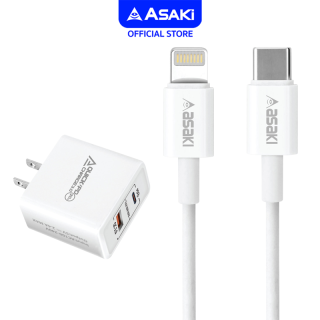 Asaki Charger ชุดชาร์จเร็ว PD หัวชาร์จเร็ว 20W พร้อมสายชาร์จ Type C To L สำหรับ IP รุ่น A-2253