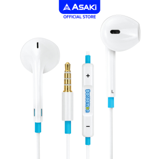 Asaki Earphone หูฟังเอียร์โฟนสมอลทอล์ค ลิขสิทธิ์แท้ลายโดราเอม่อน มีปุ่มกดเพิ่ม-ลดเสียง รุ่น A-DME8107