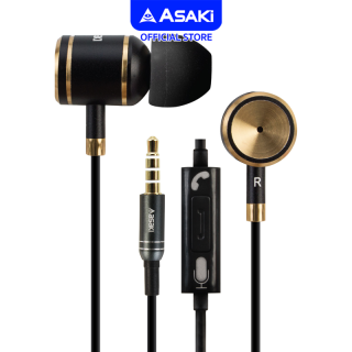 Asaki Earphone หูฟังสมอลทอล์ค มีไมค์ในตัว กดรับ-วางสาย/เพิ่ม-ลดเสียงได้ เสียงดี เบสแน่น รุ่น A-K6022MP