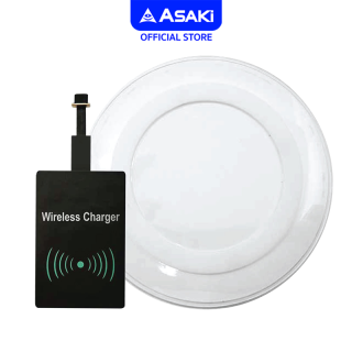 Asaki Wireless Charger แท่นชาร์จไร้สาย พร้อมแผ่นรับสัญญาณ MICRO ระบบ ANDROID รุ่น WC-02