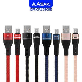 Asaki Charger สายชาร์จและโอนย้ายข้อมูล Micro USB ระบบ ANDROID จ่ายไฟ 2.4 A รุ่น A-2037