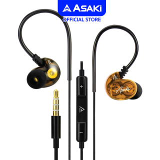 Asaki Earphone หูฟังอินเอียร์สมอลทอล์ค 4 ลำโพง มีไมค์ในตัว เบสแน่น รุ่น A-K7418MP