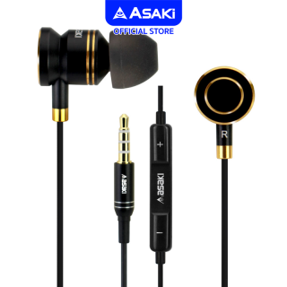 Asaki Earphone หูฟังอินเอียร์สมอลทอล์ค มีไมค์ในตัว กดรับ-วางสายได้ เสียงดี เบสหนัก รุ่น A-K6027MP