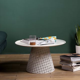 [Pre-Order] Home Studio Circle White Coffee Table โต๊ะกลางดีไซน์สีขาว ขาว