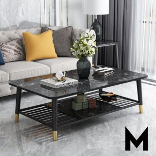 [Pre-Order] Home Studio Premium Coffee Table II โต๊ะกลางท็อปหินอ่อนสองชั้น black