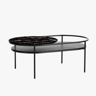 [Pre-Order] Home Studio Marble Steel Coffee Table โต๊ะกลางลายหินอ่อน ดำ