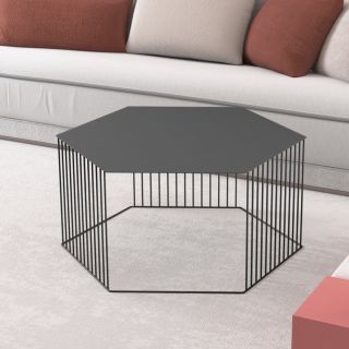 [Pre-Order] Home Studio Steel Hexagon Coffee Table โต๊ะเหล็กทรงหกเหลี่ยมสำหรับห้องรับแขก M - black