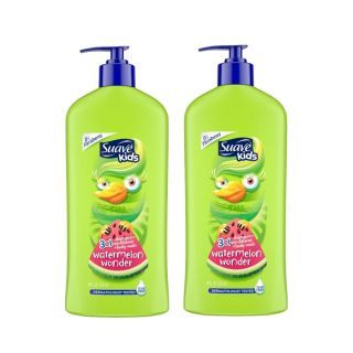 Suave kids 3in1 shampoo+conditioner+body wash watermelon wonder 532ml แชมพู ครีมนวดผม และครีมอาบน้ำสำหรับเด็ก (1 Free 1)