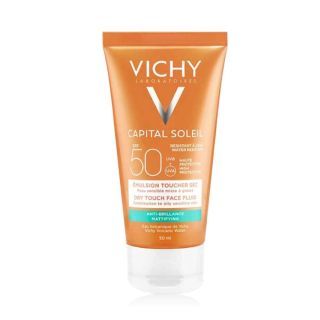 Vichy Capital soleil dry touch face fluid dpf50 ครีมกันแดดทาหน้าสำหรับผิวมันถึงผิวผสม 50ml