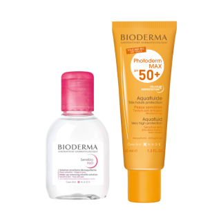 [Set] BIODERMA ผลิตภัณฑ์ดูแลผิวพร้อมครีมกันแดด H2O 100ml + BIODERMA PHOTODERM MAX AQUAFLUIDE SPF50+ 40 ml