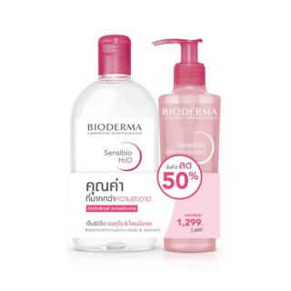 [Set] BIODERMA ผลิตภัณฑ์เช็ดเครื่องสำอาง SENSIBIO H2O 500 ML + GEL 200 ML