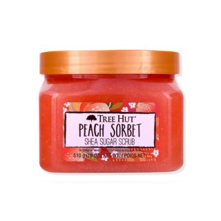 TREE HUT Peach Sorbet Shea Sugar Scrub สครับน้ำตาล กลิ่น พีช ซอร์เบต์ 510g.