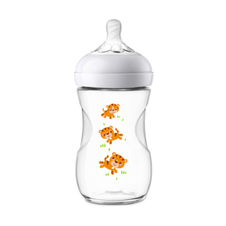 Philips Avent ขวดนม Natural Baby Bottle 9 ออนซ์ จำนวน 1 ขวด พร้อมจุก 1 เดือนขึ้นไป ลายไทเกอร์