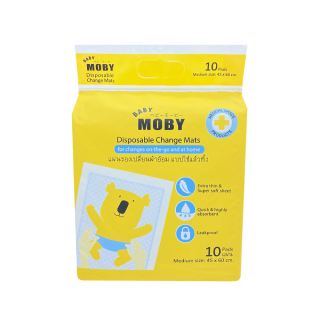 Moby Disposable Pads แผ่นรองซับฉี่แบบใช้แล้วทิ้ง 1 ห่อ มี 10 ชิ้น จำนวน 1 ชิ้น (แบบใหม่)