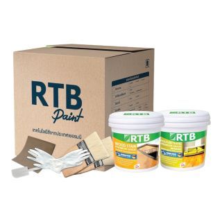 RTB Paint - (ชุดทาสีช่างใหญ่) สีย้อมและทาไม้+โพลียูรีเทนภายใน 1/4 gal. ชนิดด้าน(Matt)