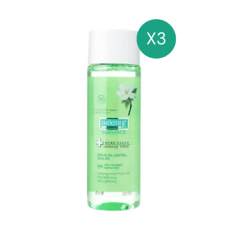 Smooth E Babyface Acne Clear Whitening Toner 60 ml. โทนเนอร์ 4 in 1  บำรุงผิวสำหรับผิวบอบแพ้ง่าย อ่อนโยนต่อผิว (แพ็ค 3)