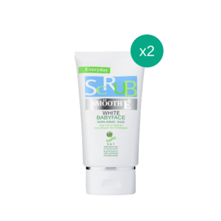 Smooth E White Babyface Scrub 1.2 Oz. - สครับไม่มีฟอง ไม่มีประจุไฟฟ้า ไม่มีสารตกค้าง ลดสิว ความคุมความมัน สมูทอี (แพ็ค 2)