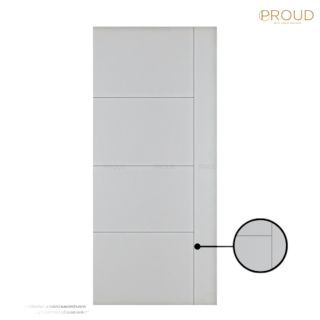 PROUD รุ่น YG 08 สีขาว บานประตูภายใน UPVC เกรด A บานเลื่อนเซาะร่อง ขนาด 70x200x3.5 ซม.