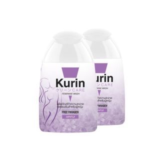 Kurin care feminine wash ph3.8 เจลทำความสะอาดจุดซ่อนเร้นสำหรับผู้หญิง สูตรอ่อนโยน 100 มล. (2ขวด)