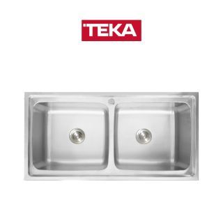 TEKA ซิงค์ 2 หลุม รุ่น T PLUS 2B สี สเตนเลส แถม ฟรี ก๊อกน้ำเย็น