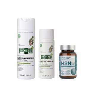 Smooth E Hair Care Set For Him - เซ็ตดูแลรักษาผมสำหรับผู้ชาย แชมพู วิตามิน HSN บำรุงผม หนังศีรษะ สารสกัดธรรมชาติ ฟื้นฟูเส้นผม สมูทอี