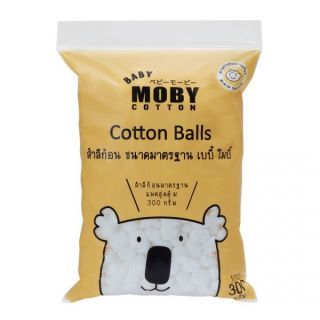 Baby Moby Cotton สำลีก้อน ขนาดมาตรฐาน 300 กรัม หนานุ่ม ซึมซับน้ำได้ดี ไร้สารเรืองแสง ผ่านการอบฆ่าเชื้อด้วยความร้อน