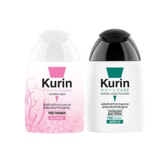 Kurin Care เจลทำความสะอาดจุดซ่อนเร้นสำหรับผู้หญิง สูตรบำรุงผิวขาว 1 ขวด และจุดซ่อนเร้นชาย สูตรเย็น 1 ขวด