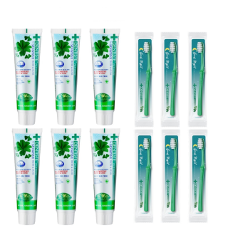 Dentiste’ Sensitive Toothpaste 100 G. (Pack 6) Free! Dentiste’ Good Night Toothbrush (Pack 6) ยาสีฟัน สูตรป้องกัน และลดอาการเสียวฟัน สมุนไพร14 ชนิด