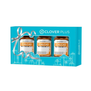 Clover Plus Special Gift Set Calcad แคลแคท แคลเซียม พลัสวิตามิน ช่วยในการดูดซึมแคลเซียม บำรุงกระดูกและฟัน 30 แคปซูล x3