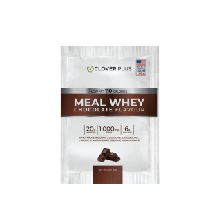 Clover Plus Meal Whey Chocolate เวย์โปรตีน รสช็อคโกแลต สามารถดื่มทดแทนมื้ออาหาร เพื่อควบคุมน้ำหนัก 30 g. 1 (ซอง)