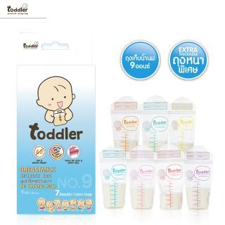 Toddler ถุงเก็บน้ำนม 9 ออนซ์ กล่องละ 28 ใบ มี 7 สี