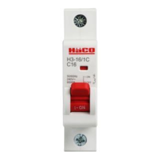 HACO MCBs อุปกรณ์ตัดไฟอัตโนมัติ 1P 6kA รุ่น H3-6/1C, H3-10/1C, H3-16/1C, H3-20/1C, H3-25/1C, H3-32/1C, H3-40/1C