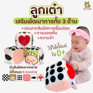 Little Monster | Sensory Cube | ลูกเต๋าผ้ากระตุ้นพัฒนาการ 0 - 1 ปี | การ์ดขาวดำ | ของเล่นเด็กแรกเกิด