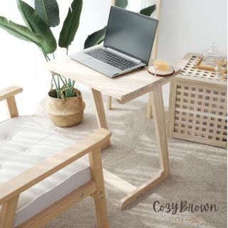 Cozybrown โต๊ะทำงานข้างเตียง ไม้ธรรมชาติ [Pre-Order]