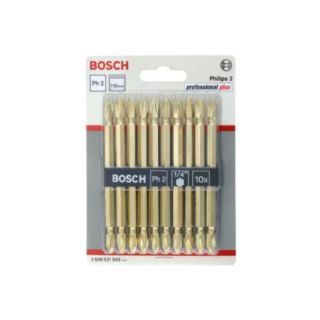 Bosch ดอกไขควง รุ่น PH-2 ขนาด 110 มม. สีทอง 10 ชิ้น รหัส 2 608 521 043