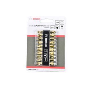 Bosch ดอกไขควงสี่แฉก 2 หัว รุ่น PH-2 ขนาด 45 มม. สีทอง 10 ชิ้น 2 608 521 041