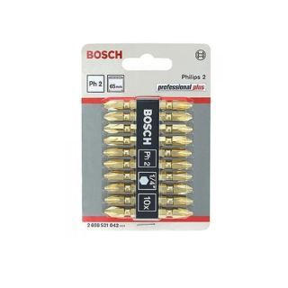 Bosch ดอกไขควง รุ่น PH-2 ขนาด 65 มม. สีทอง 10 ชิ้น รหัส 2 608 521 042