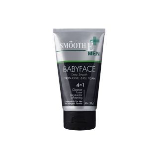 Smooth E Men Babyface Foam 4in1 2.5 Oz. - โฟมล้างหน้าสำหรับผู้ชาย สูตรไม่มีฟอง ลดความมัน ทำความสะอาดครบจบ ในหลอดเดียว สมูทอี (แพ็ค 4)